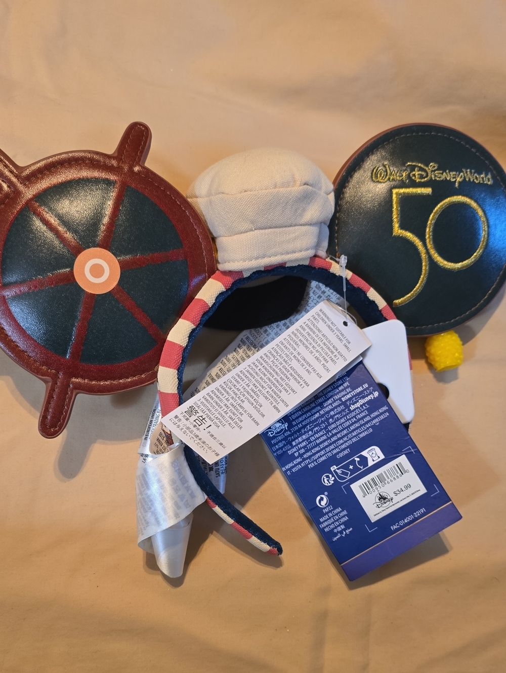 Disney 50th Anniversary Kids Mickey Ears Headband - Navy, Red, White